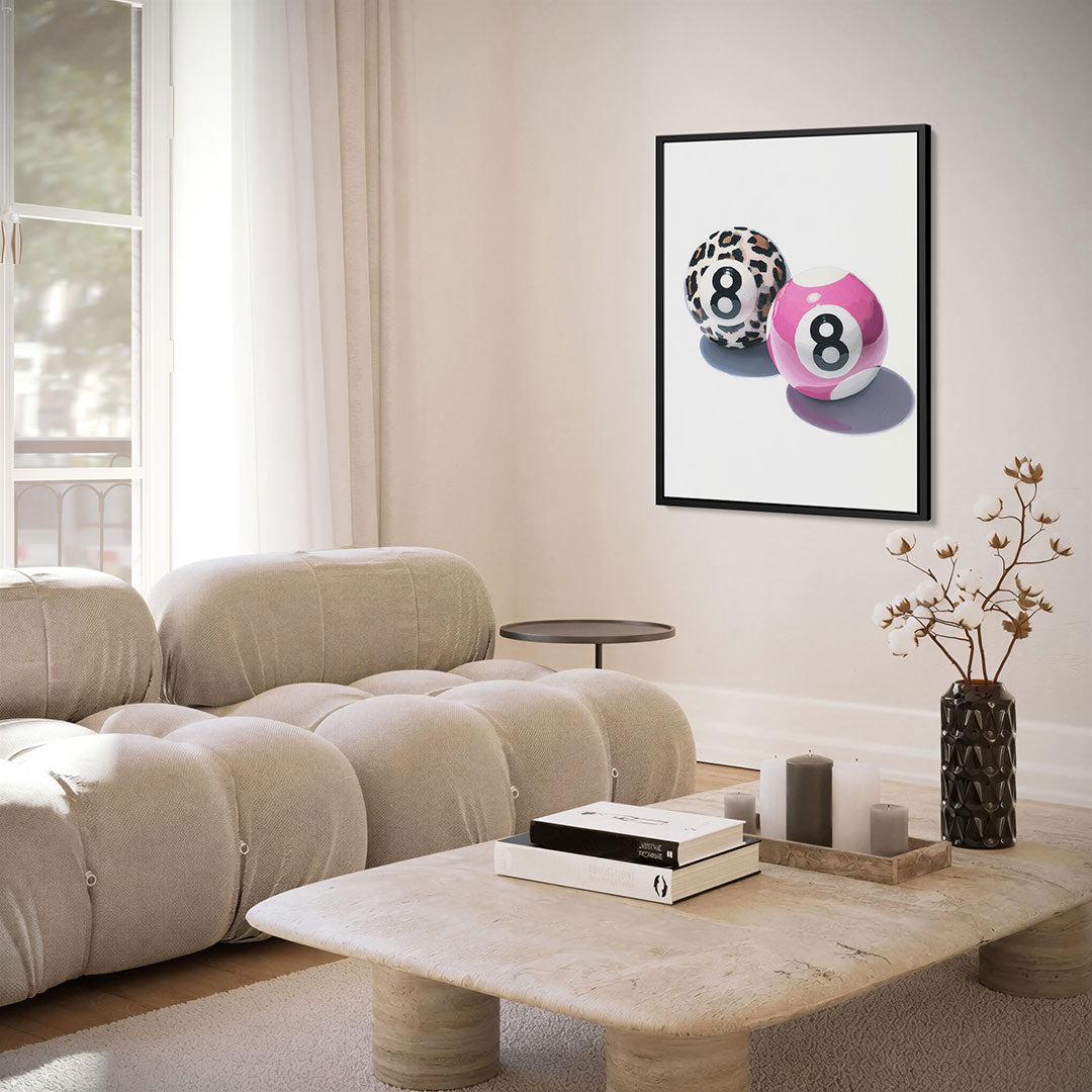Speelse biljartballen Kunstwerk