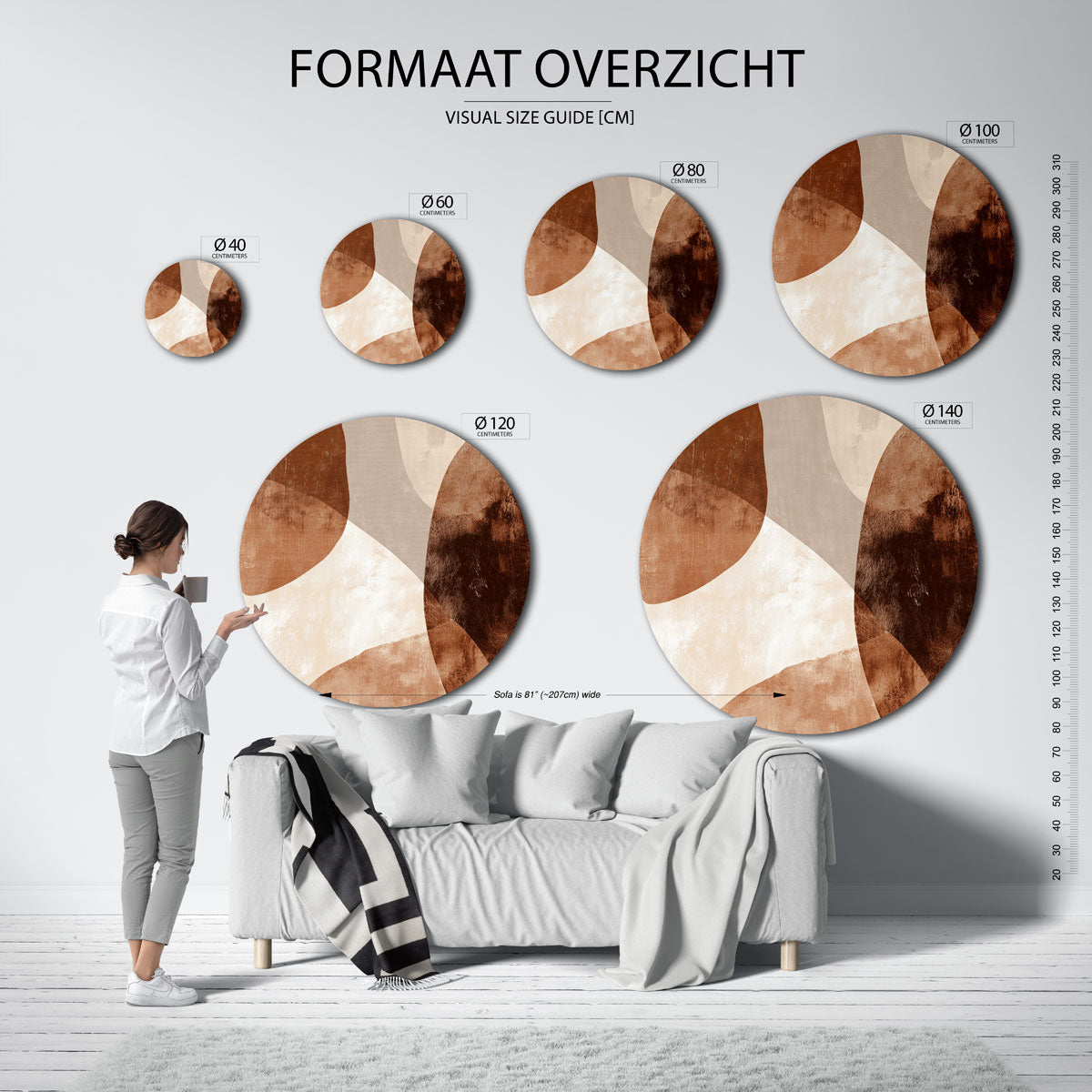 Abstracte vormen Muurcirkel