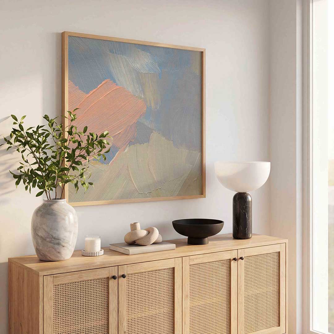 Abstracte penseelstreken Poster