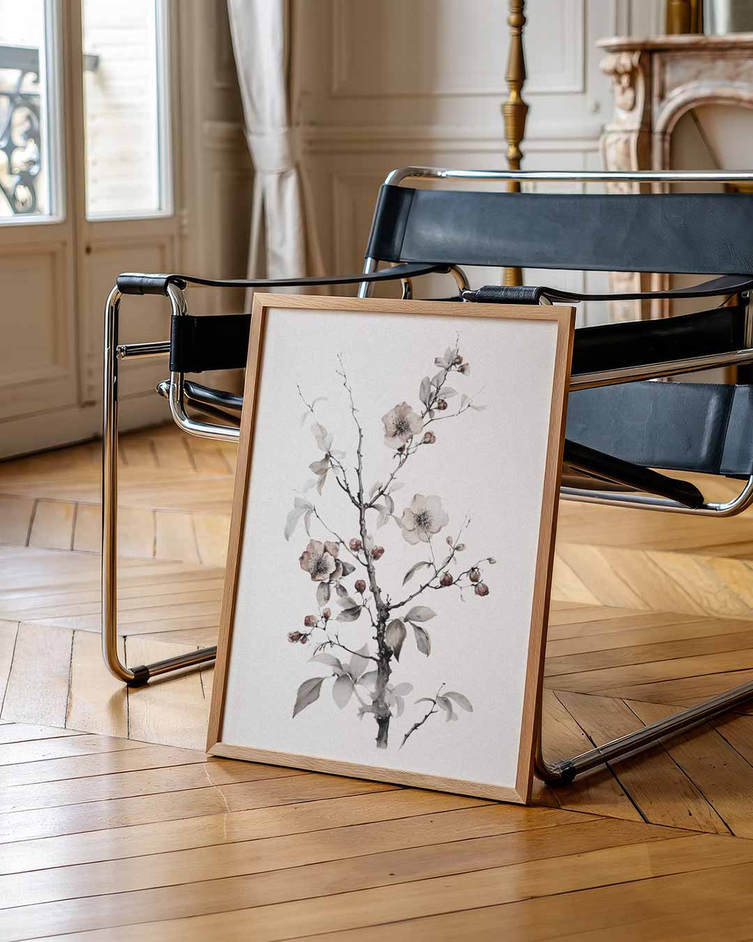 Elegante Bloemenkunst in Zachte Tinten Poster-WallArtistic
