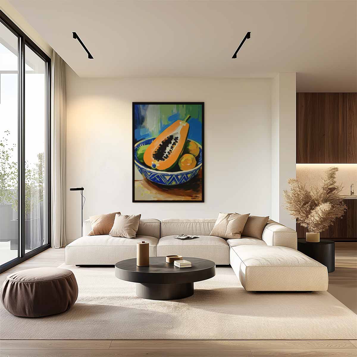 Tropische Vruchten in Kom Kunstwerk-canvas-dibond-plexiglas-wanddecoratie-WallArtistic