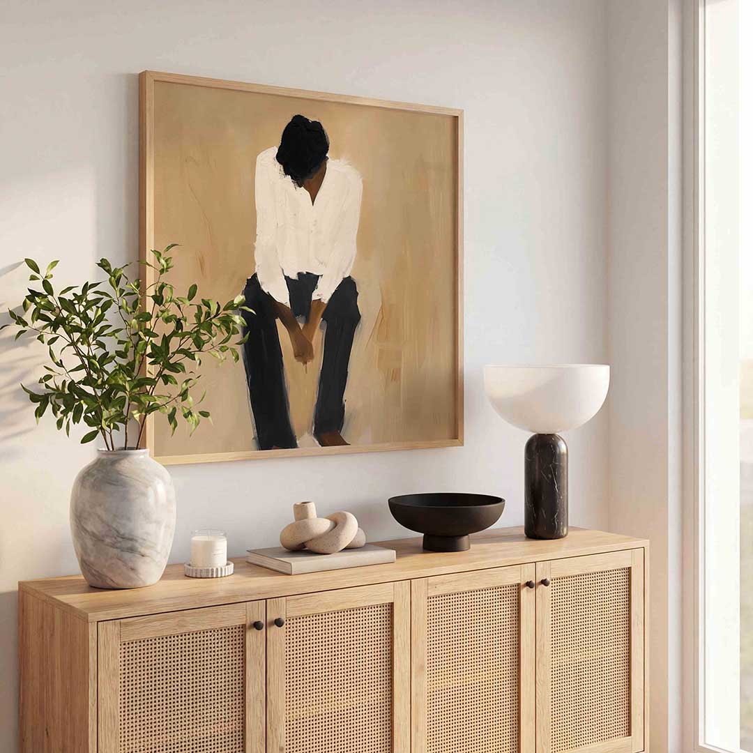 Zittende figuur Poster