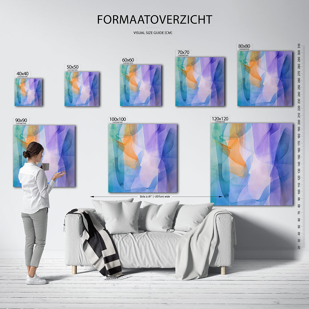 Vloeiende kleurencompositie Kunstwerk