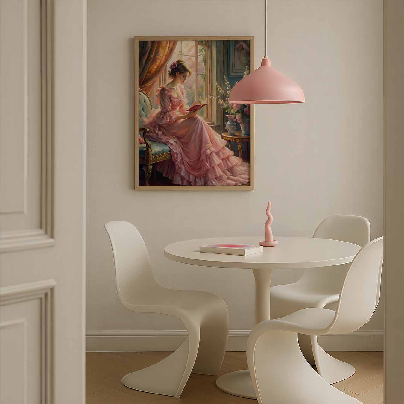 Romantische Lezende Dame Poster-WallArtistic