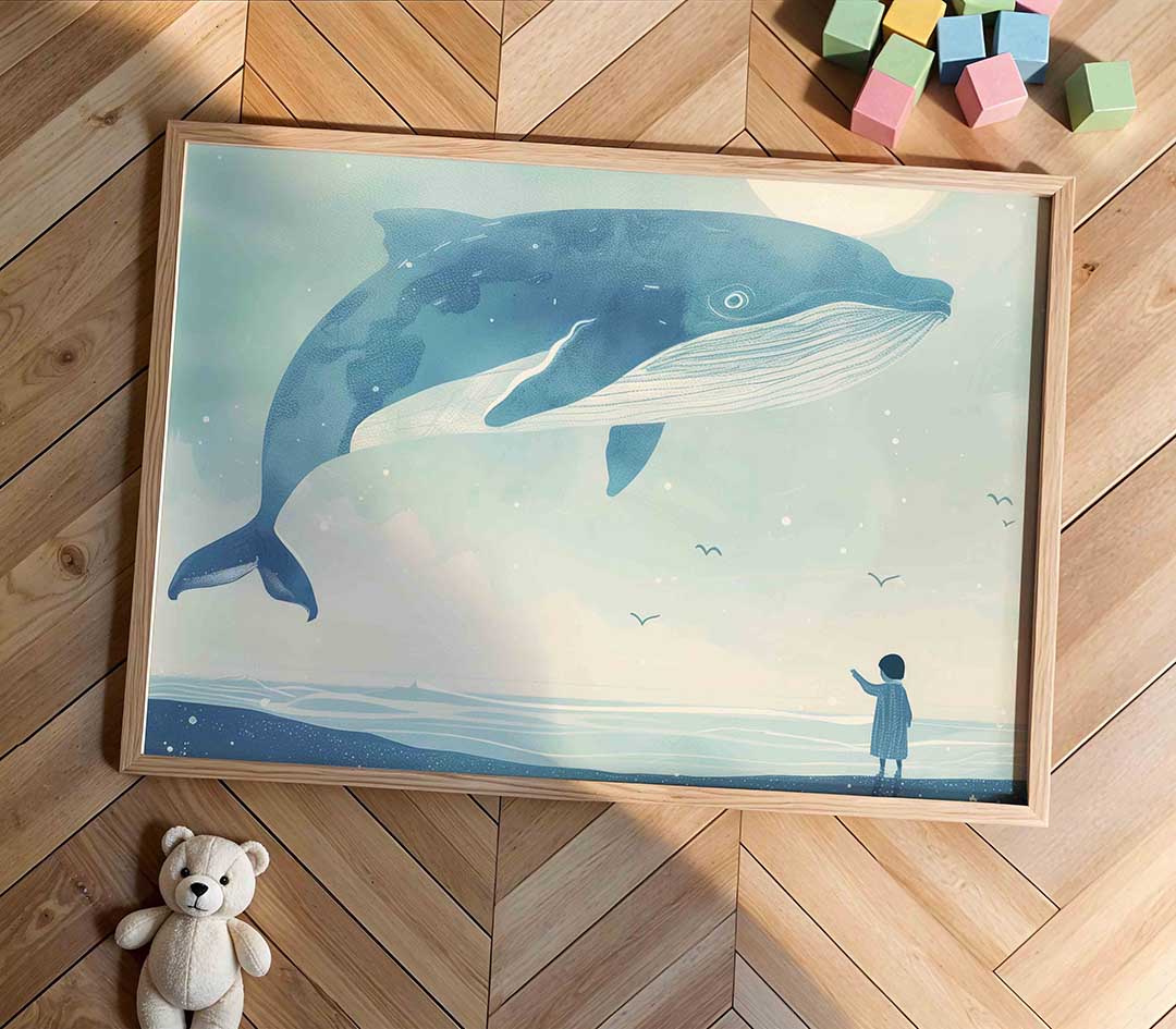 Walvis en kind Poster