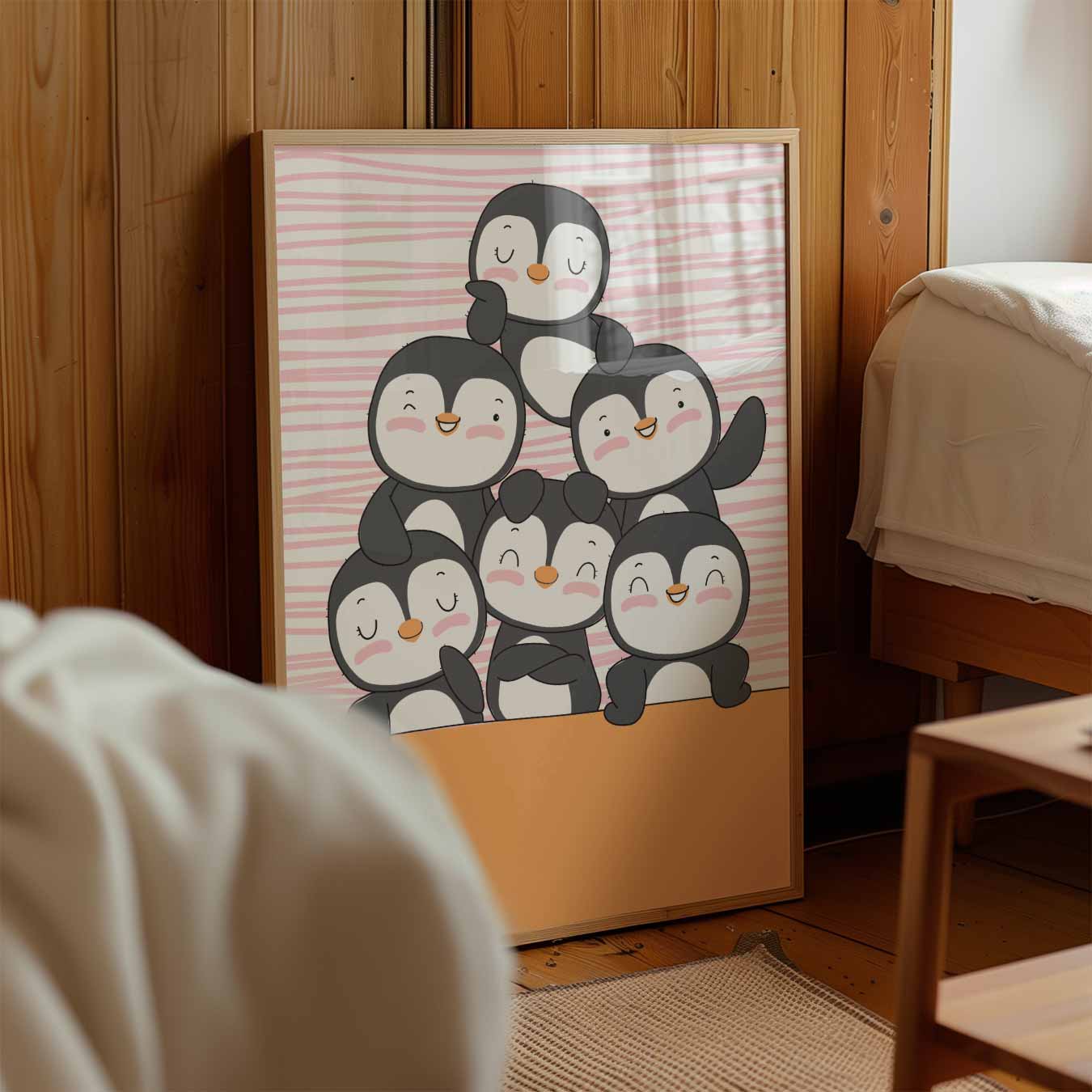 Vrolijke Pinguïn Vriendjes Poster-WallArtistic