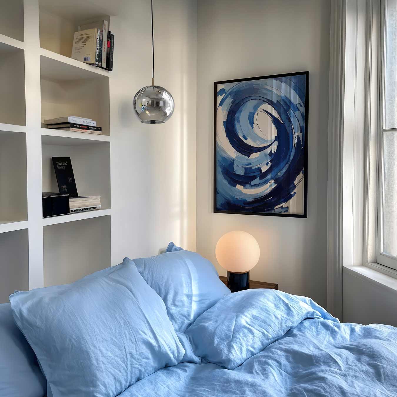 Vortex van Blauw Poster-WallArtistic