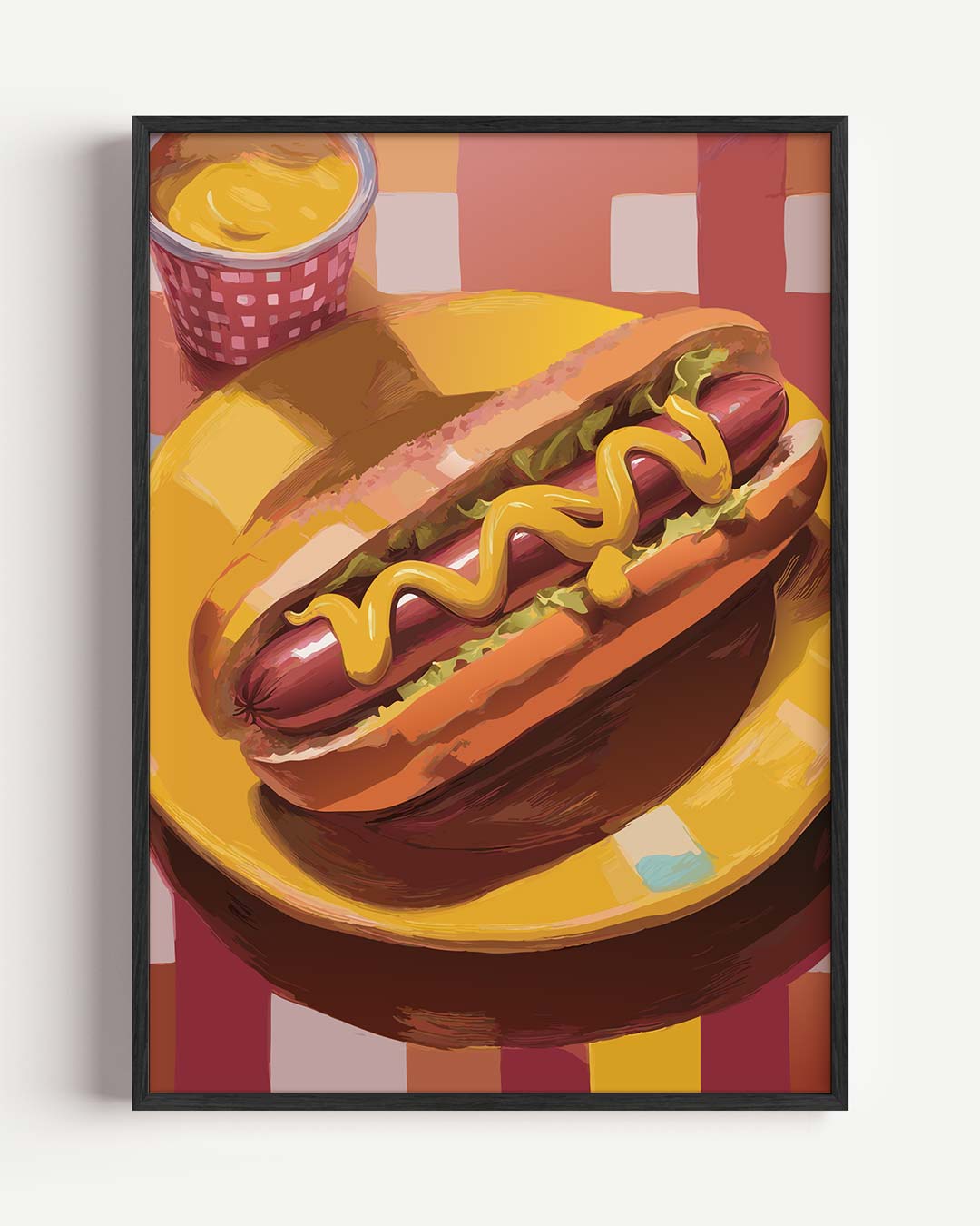 Vrolijke Hotdog Poster-WallArtistic