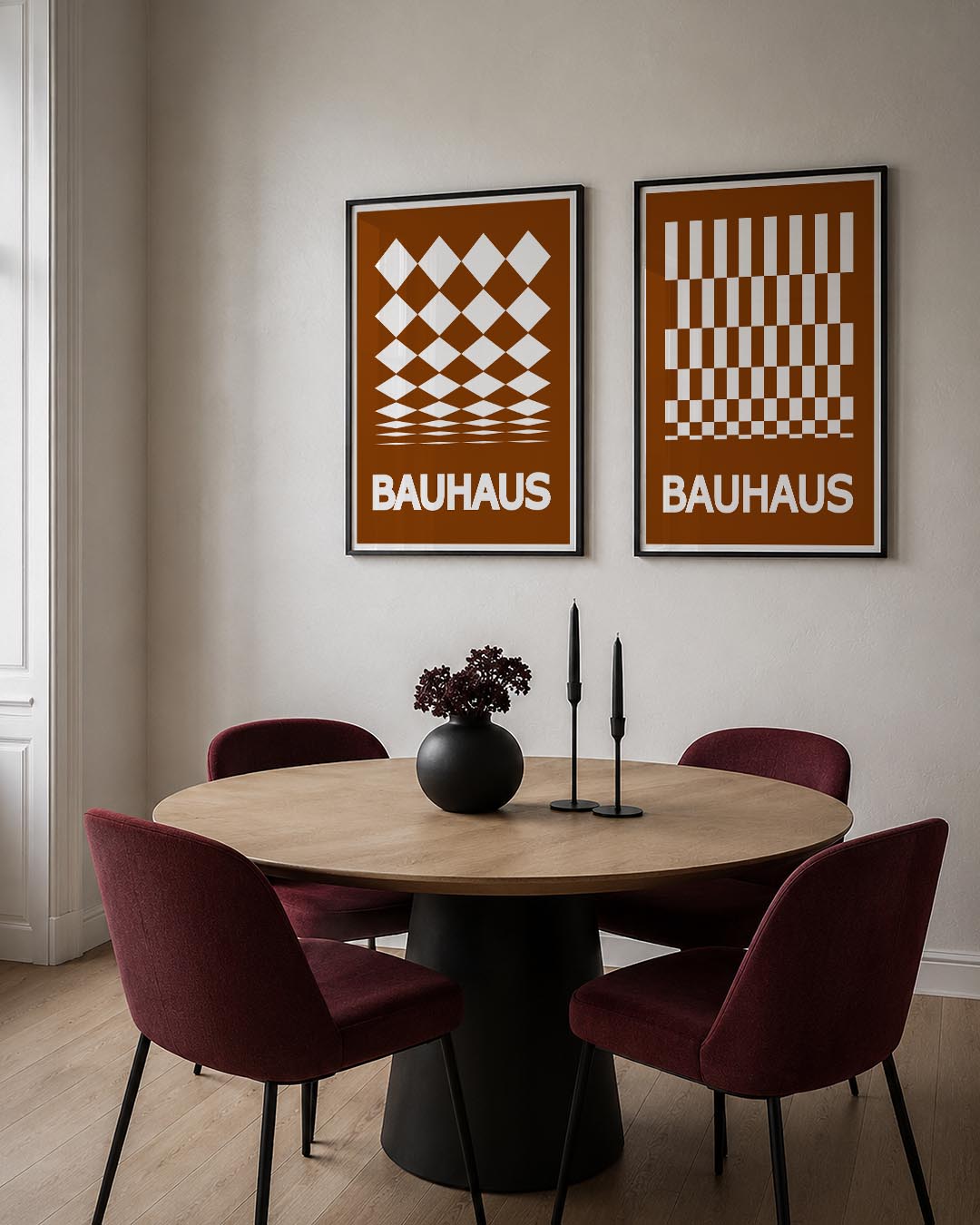 Ruitpatroon en typografie Postersets