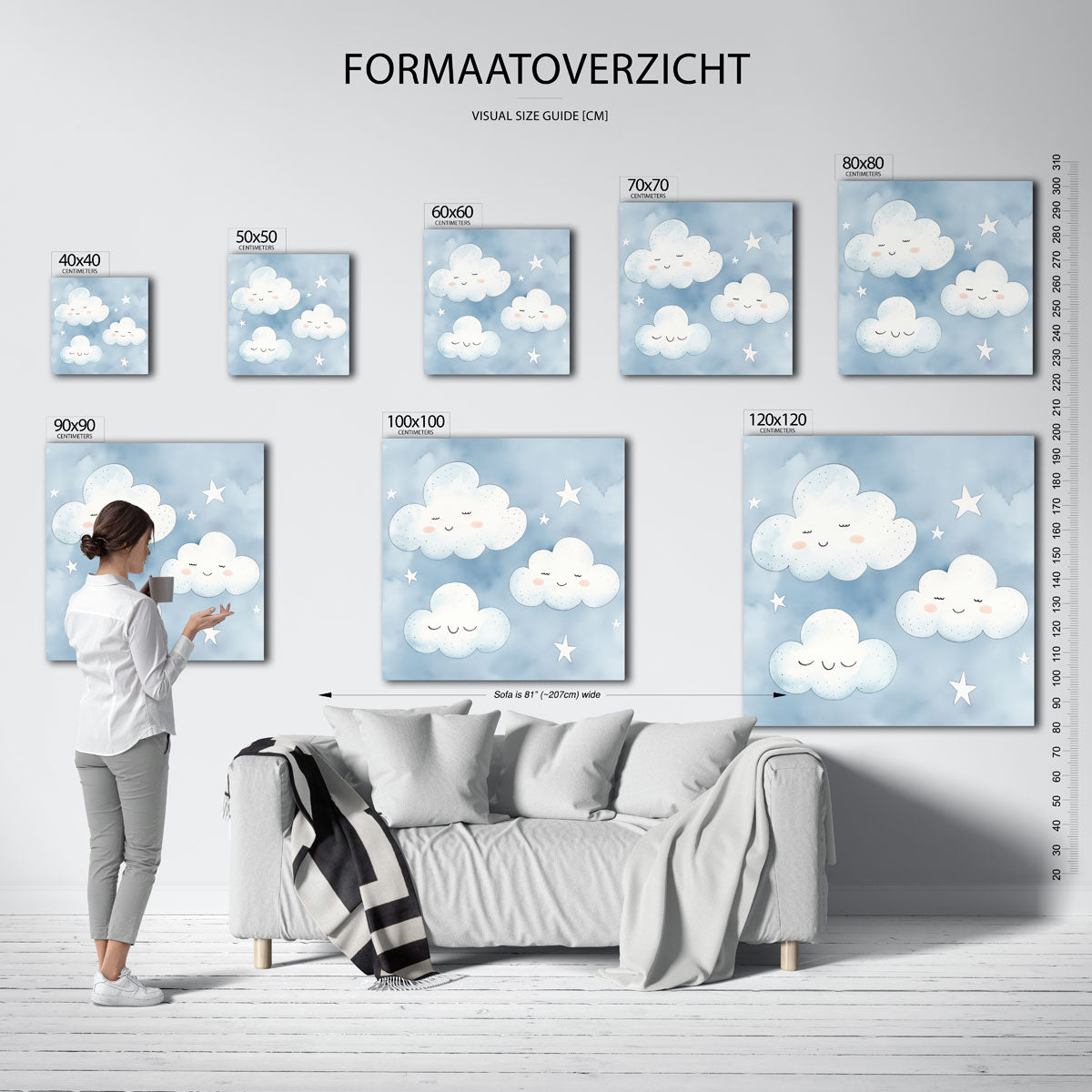 Lachende wolken en sterren Poster