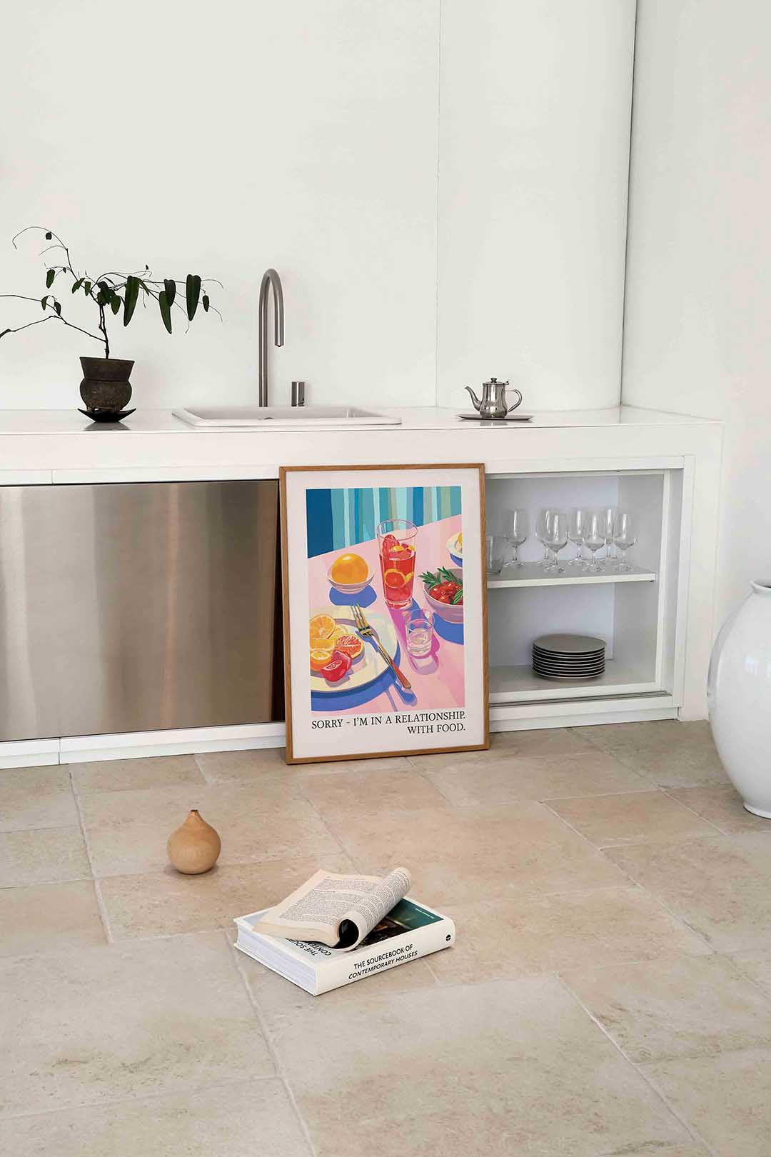 Fruit en drank op tafel Poster