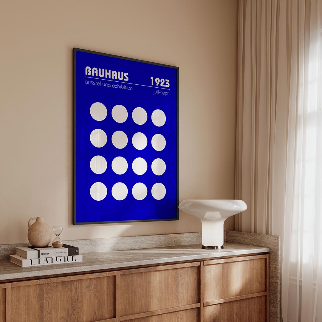 Cirkelpatroon blauw Poster