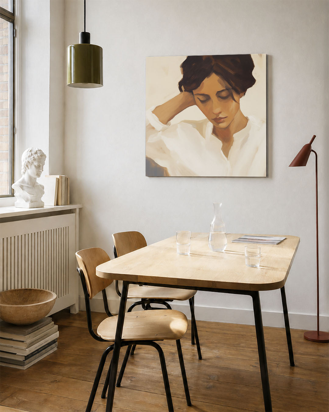 Dromerige portretstudie Kunstwerk
