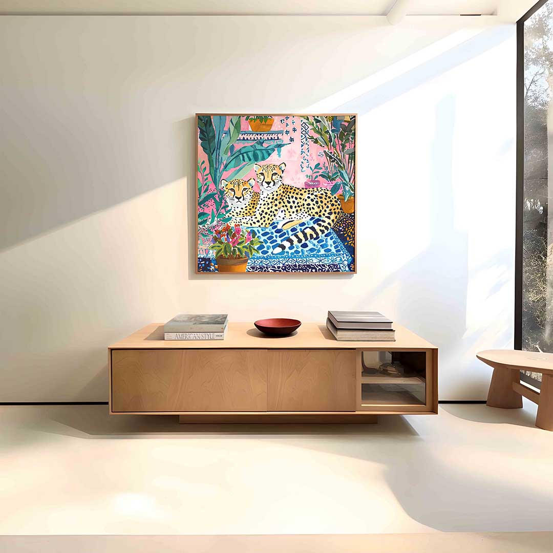 Luipaarden en planten Poster