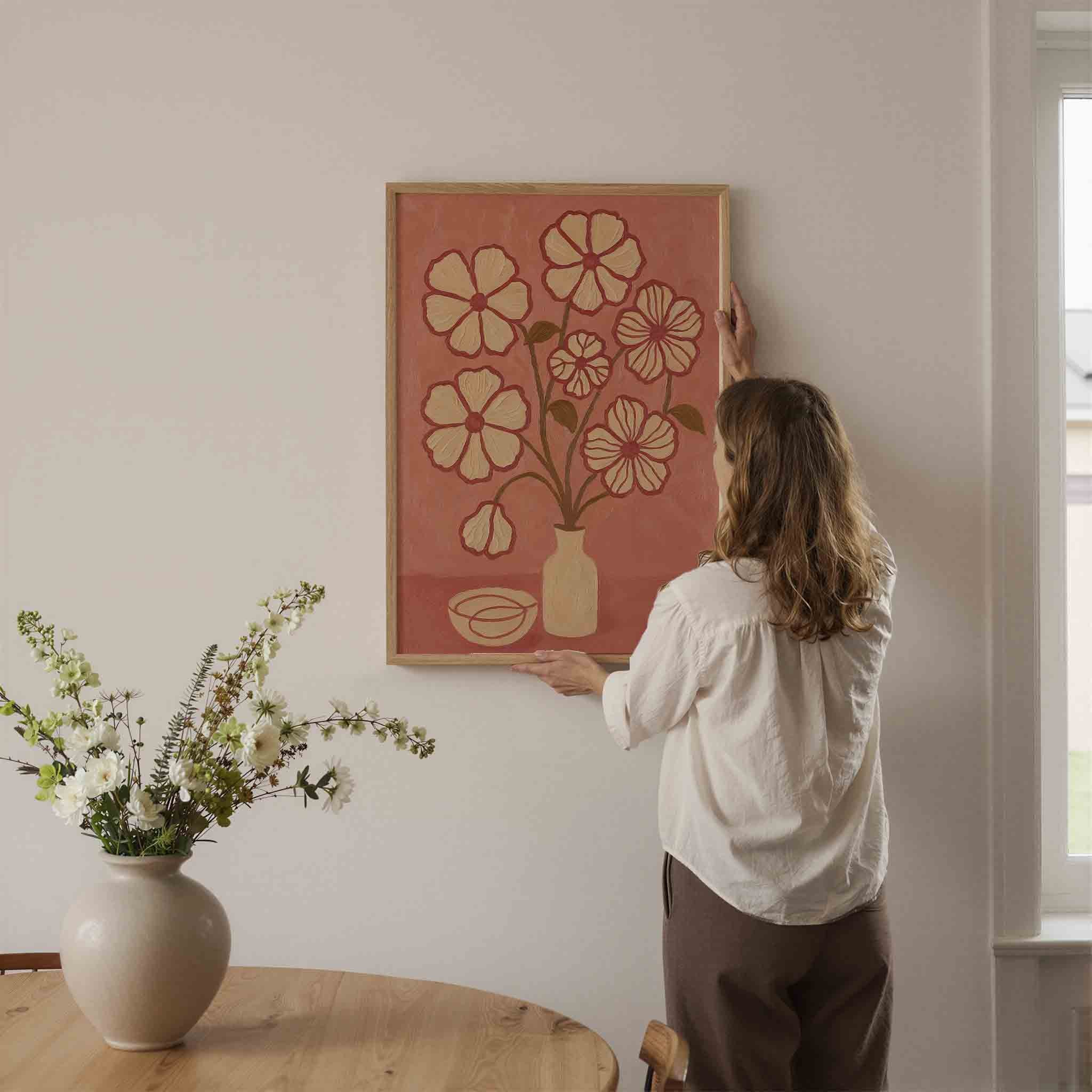 Bloemen in vaas Poster