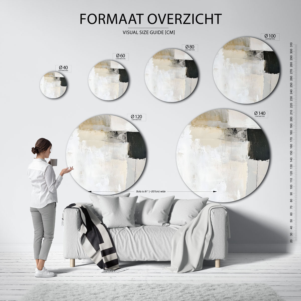 Abstracte vormen Muurcirkel
