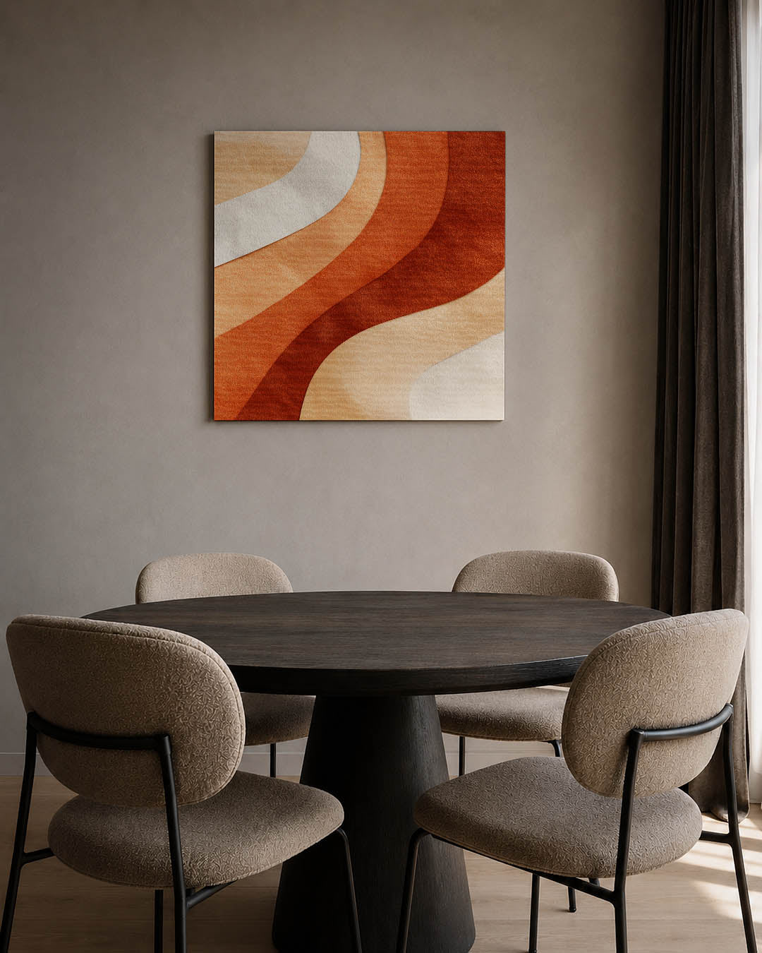 Golvende kleurencompositie Kunstwerk