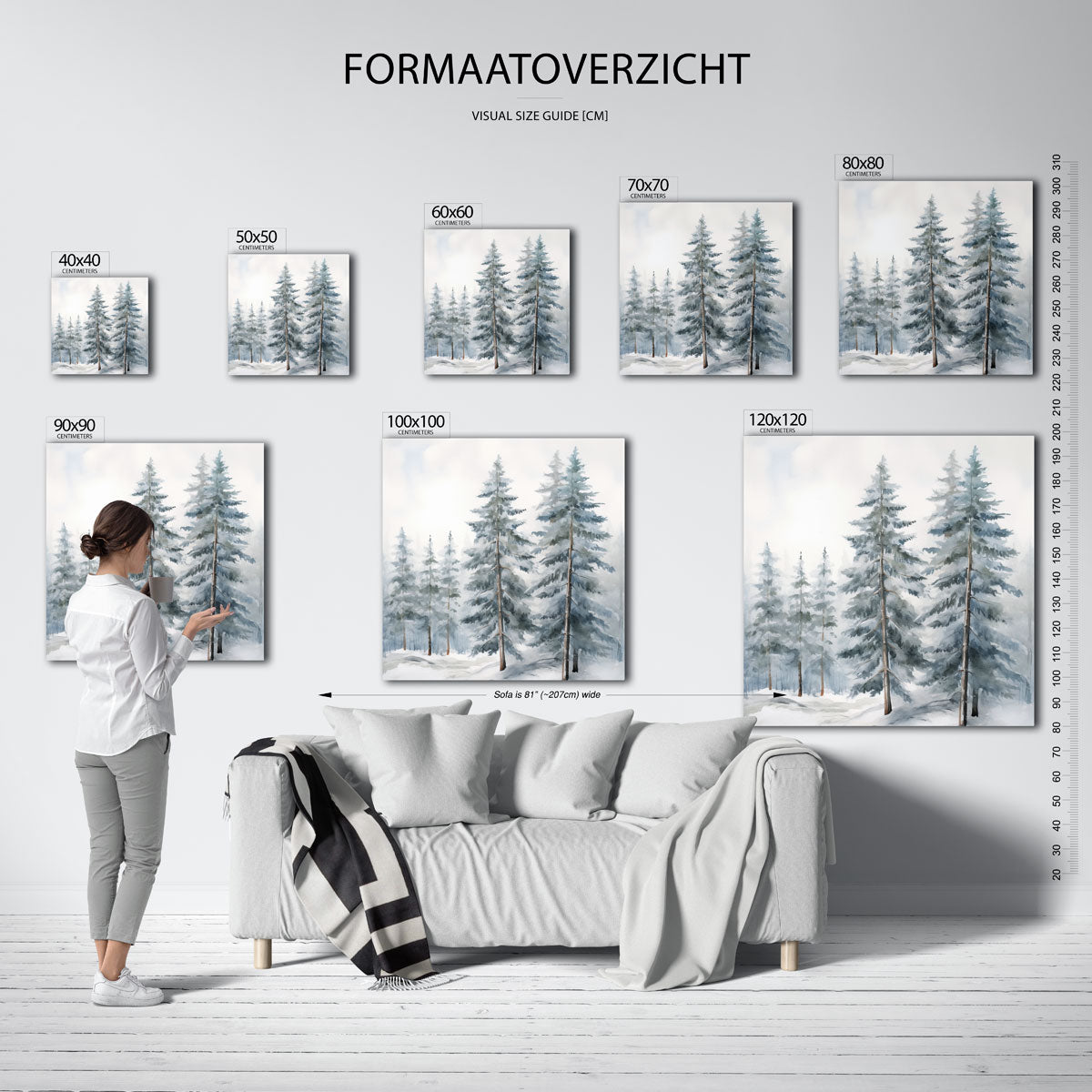 Winterse bomen Poster