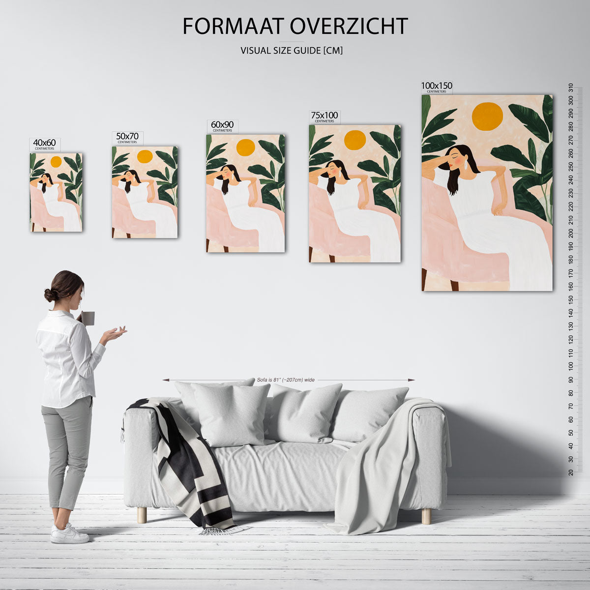 Vrouw in stoel Kunstwerk