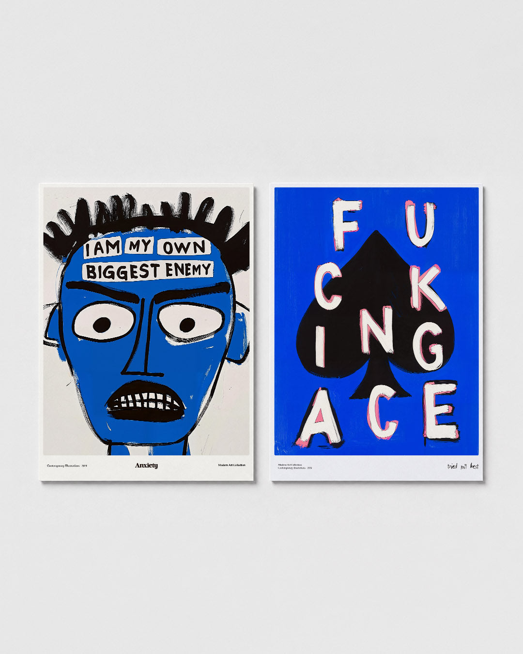 Expressieve gezichtsuitdrukking Posterset