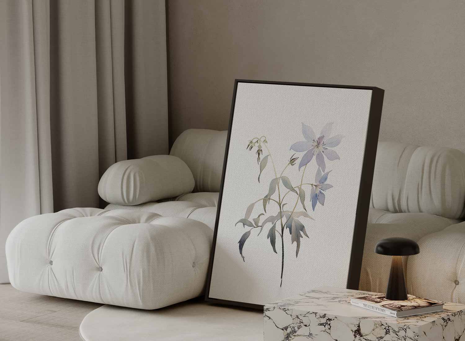 Prachtige Bloemen in Lichte Waterverf Kunstwerk-canvas-dibond-plexiglas-wanddecoratie-WallArtistic