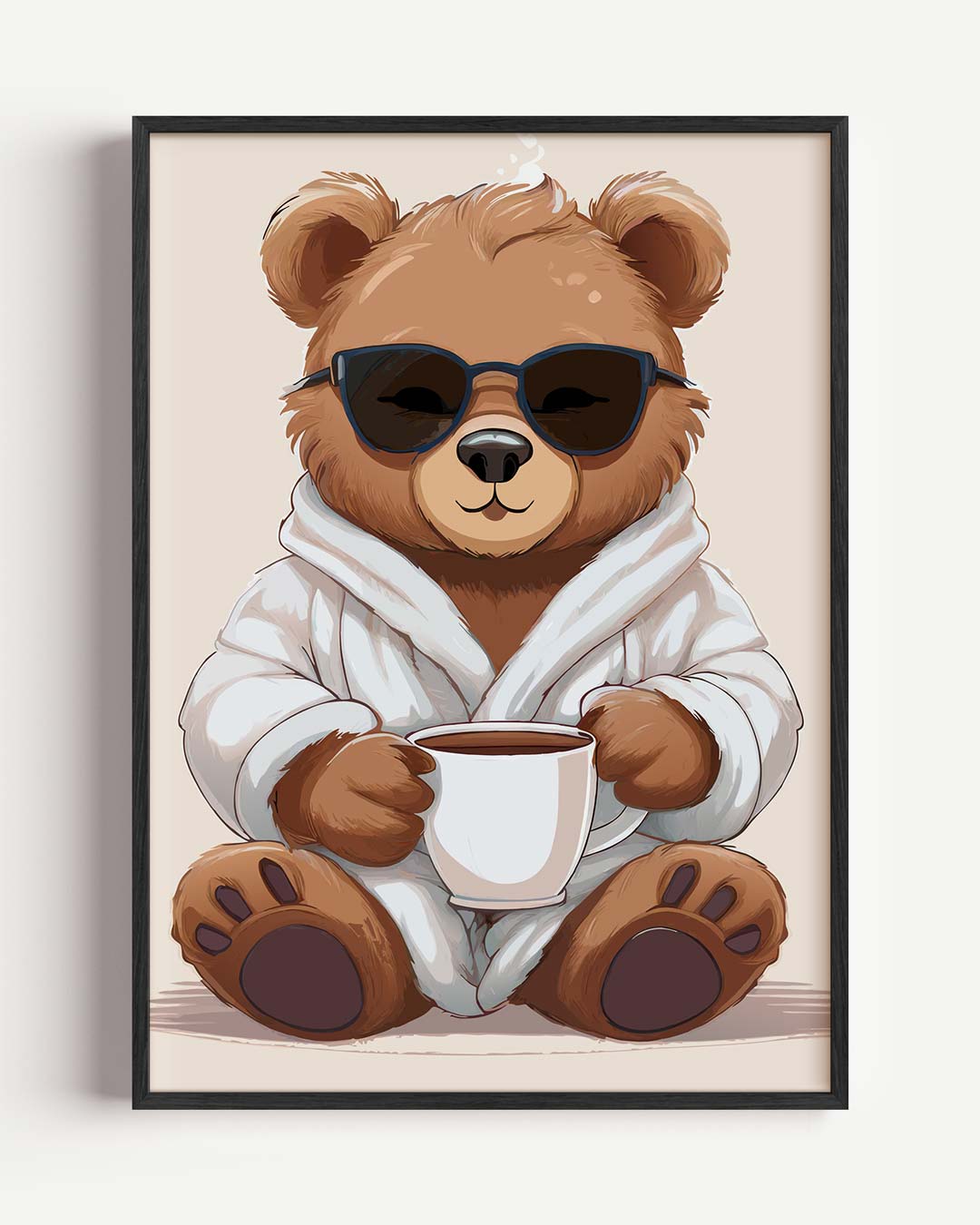 Knusse Beer Met Koffie Poster-WallArtistic