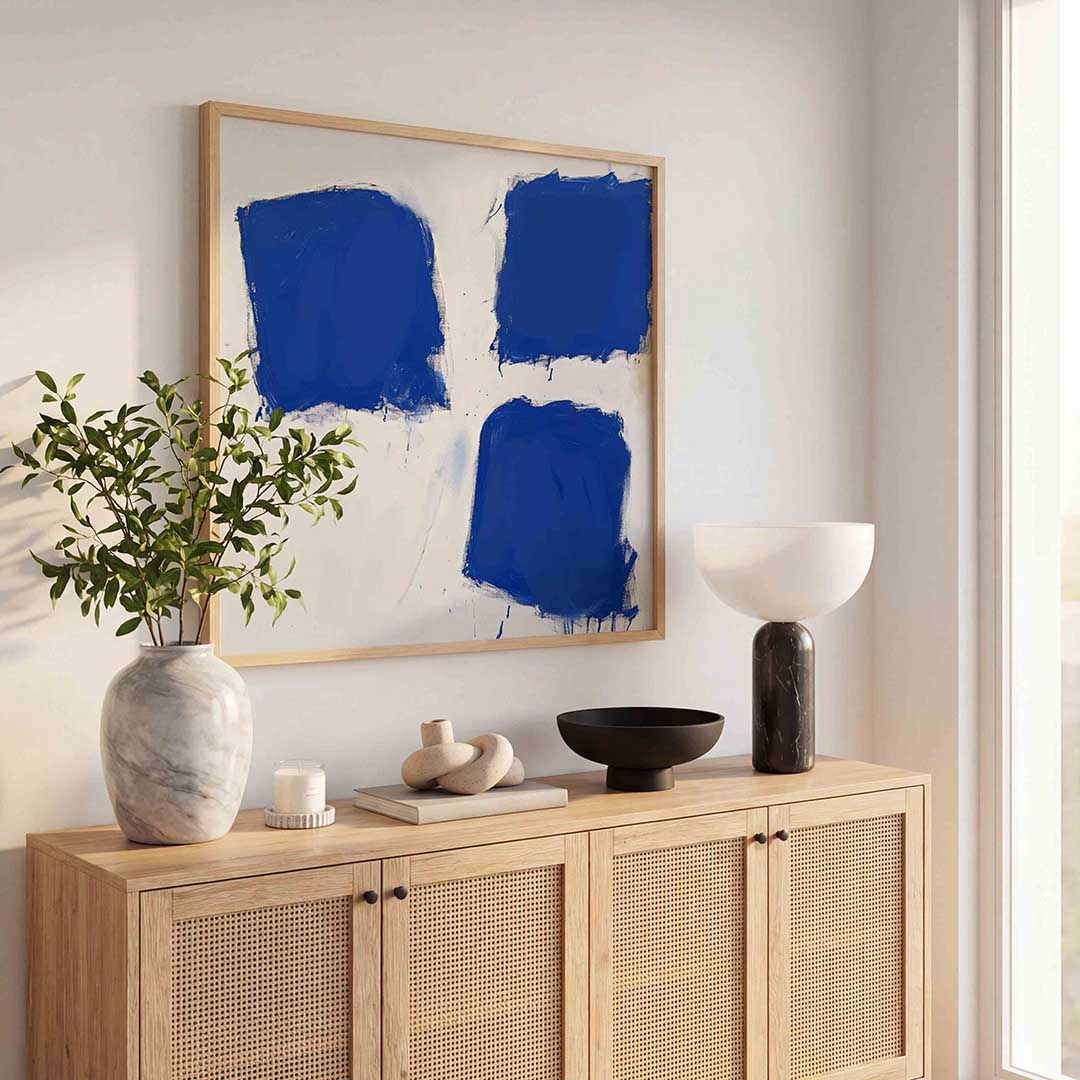 Blauwe vlakken Poster