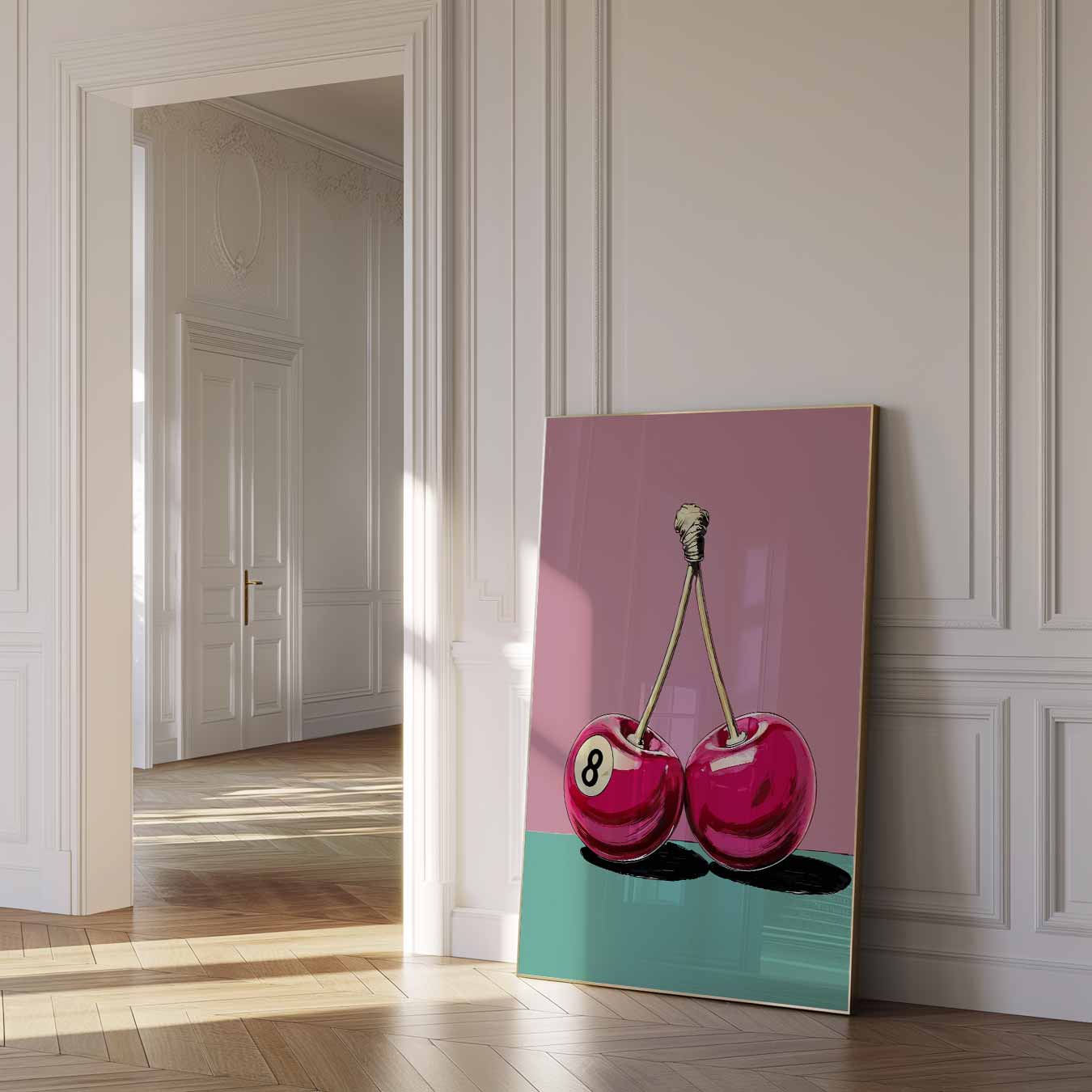 Speelse Kersen Poster-WallArtistic