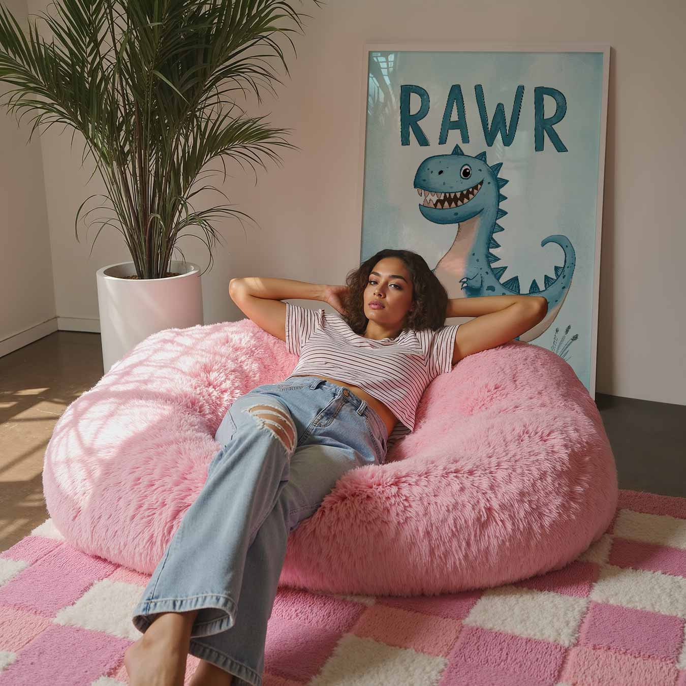 Schattige Dino "Rawr" Poster-WallArtistic