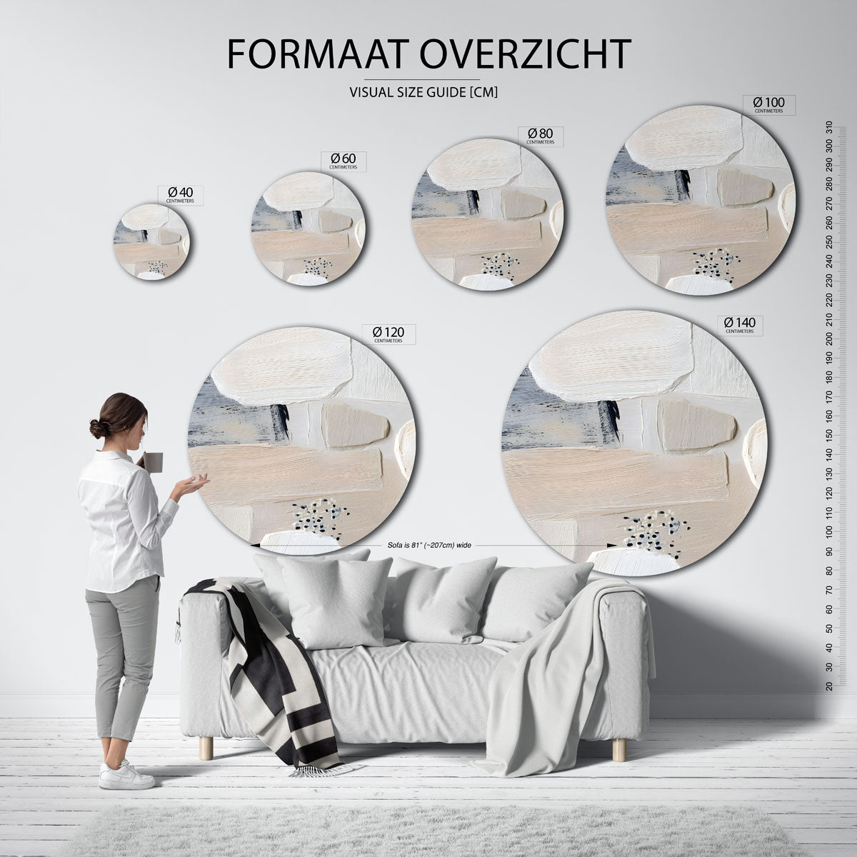 Abstracte vormen Muurcirkel