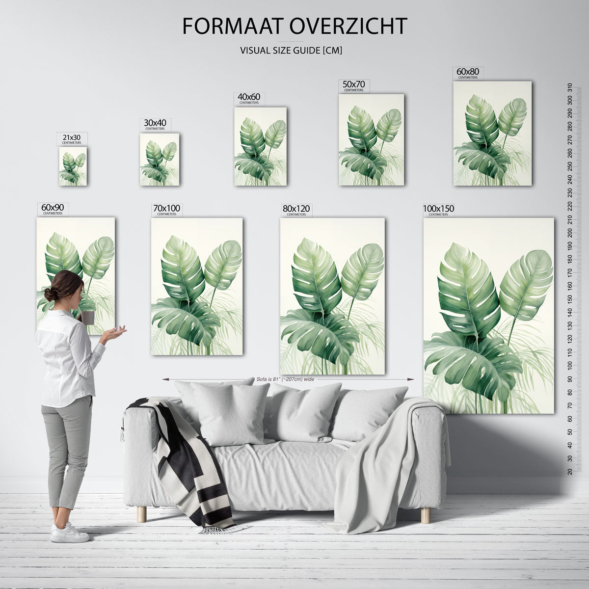 Monstera bladeren Poster