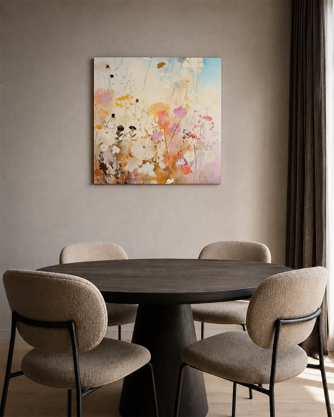Bloemen in zachte tinten Kunstwerk