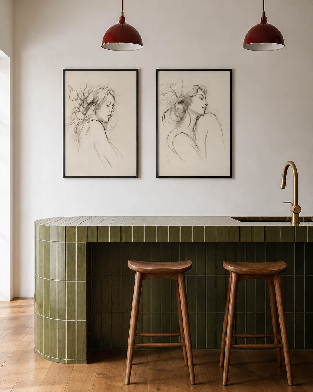 Lijnenspel en rust Posterset