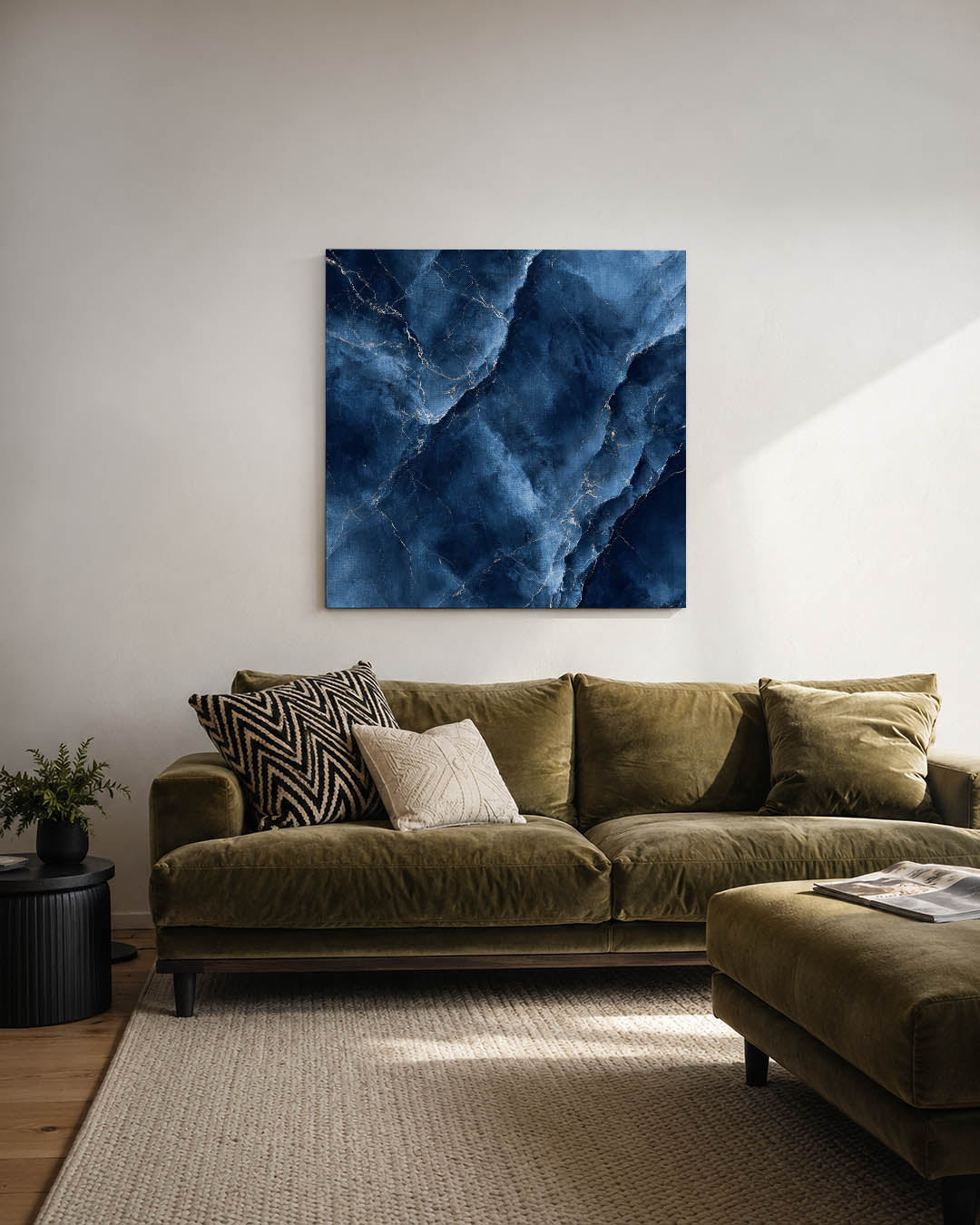 Marmerstructuur blauw Kunstwerk