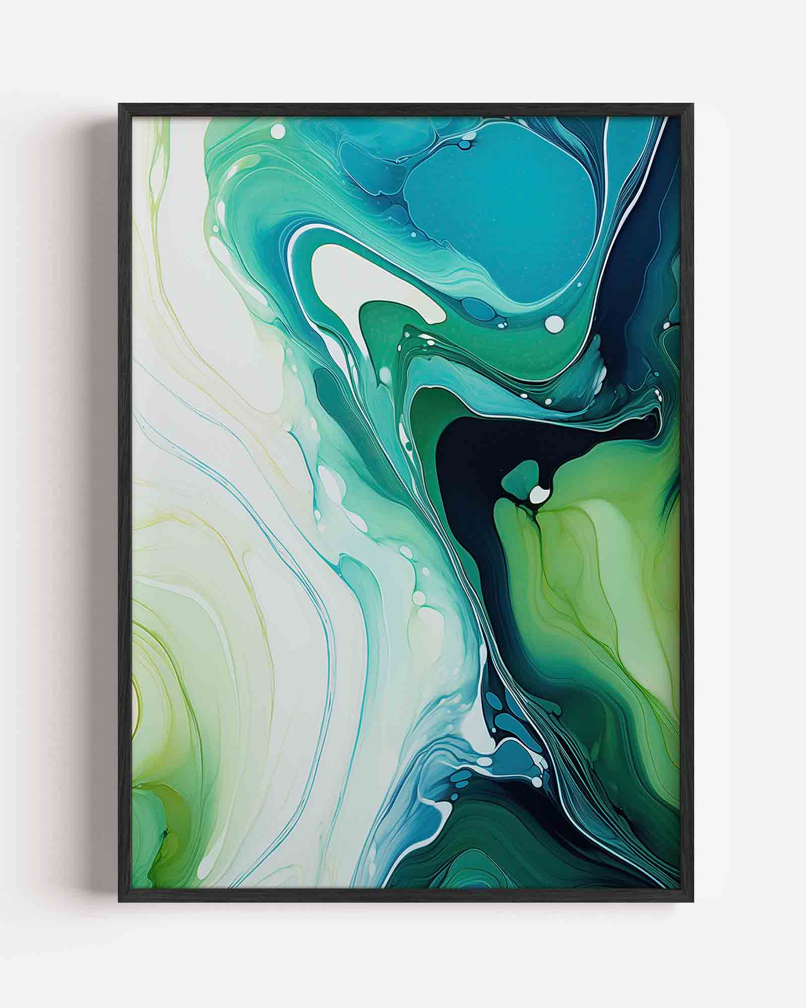 Abstracte groene en blauwe Poster