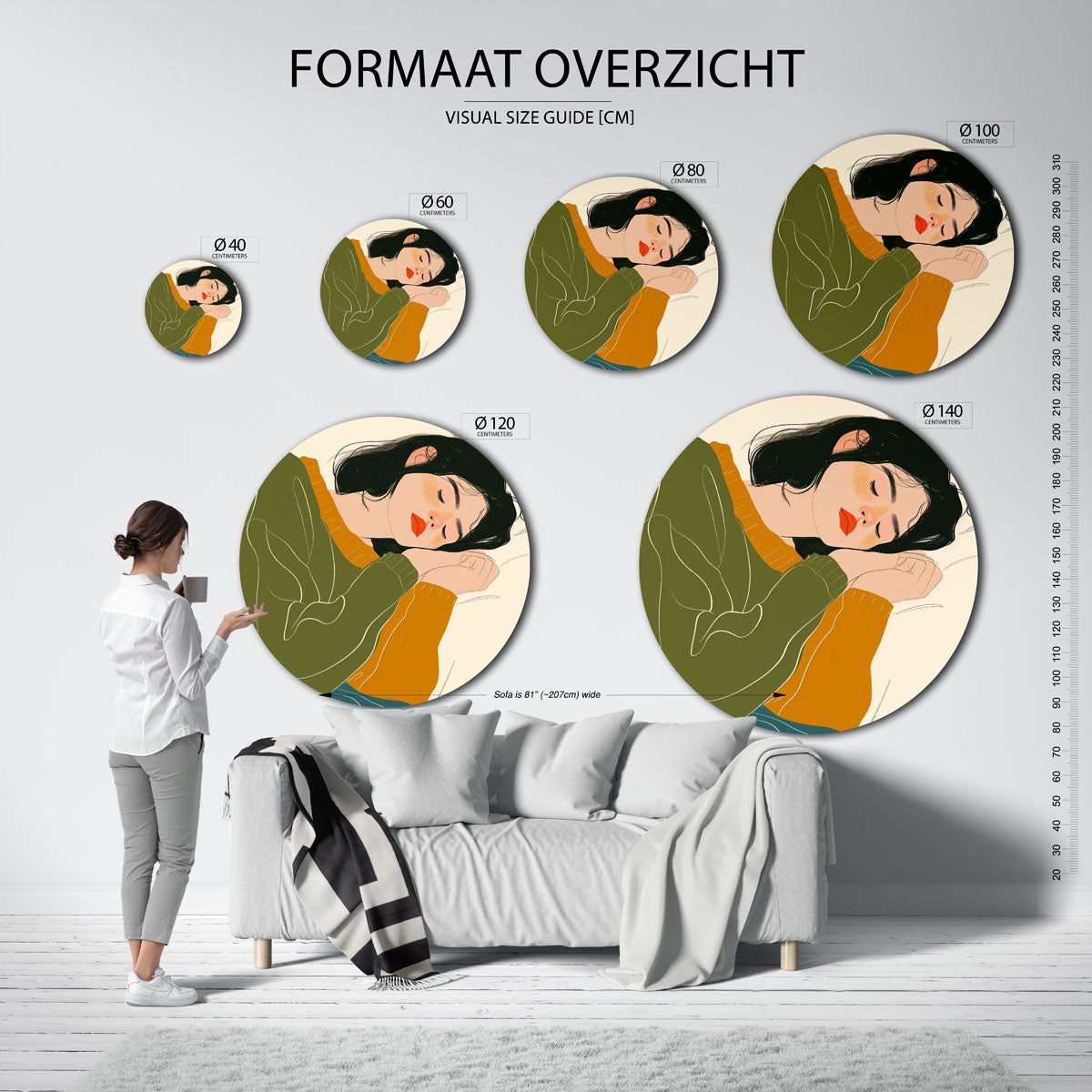 Slapende vrouw Muurcirkel