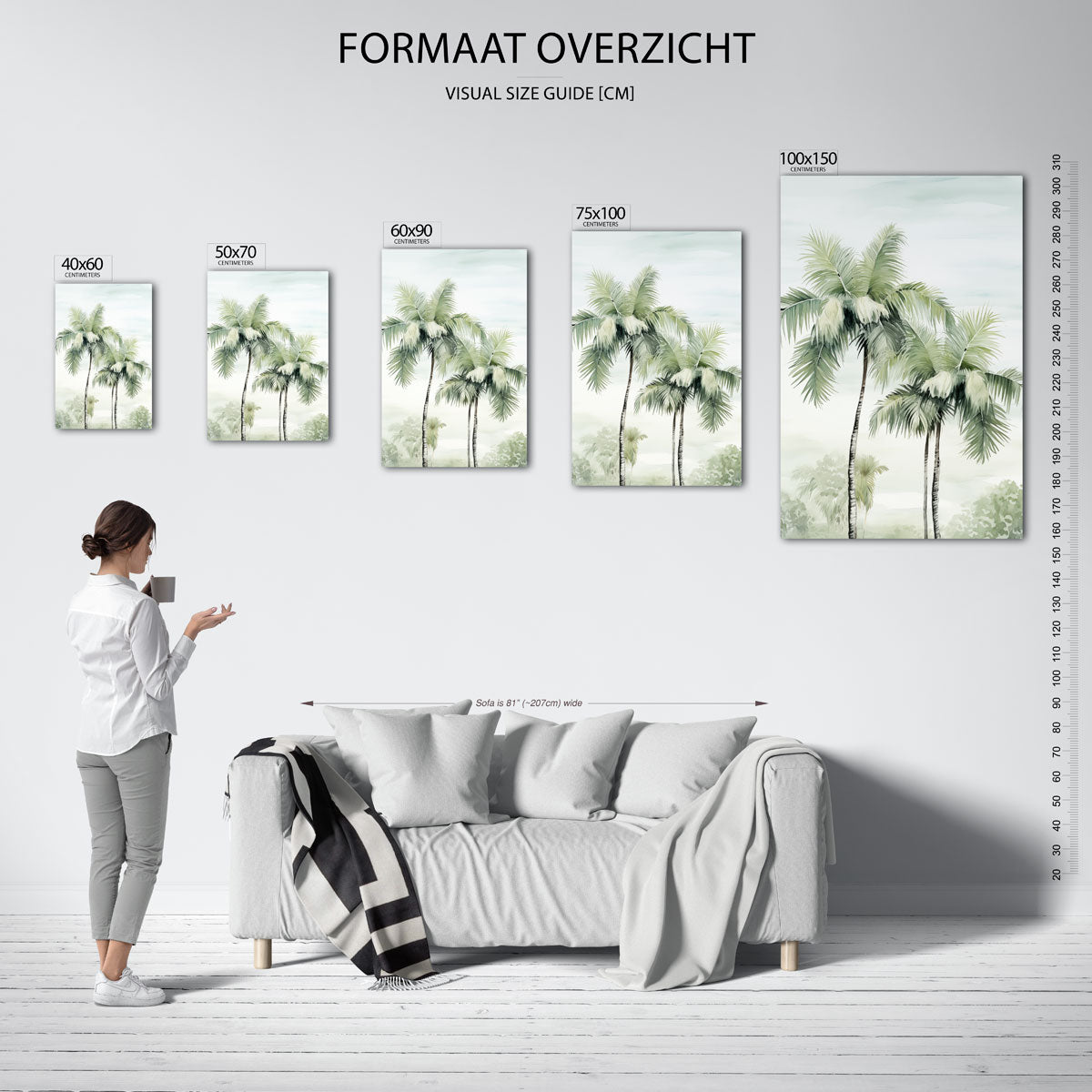 Tropische palmen Kunstwerk