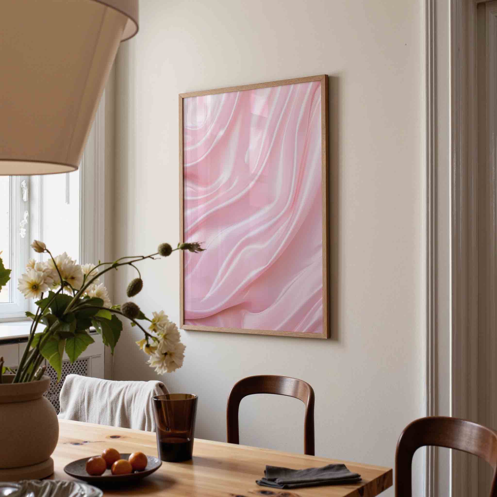 Zachte roze golven Poster