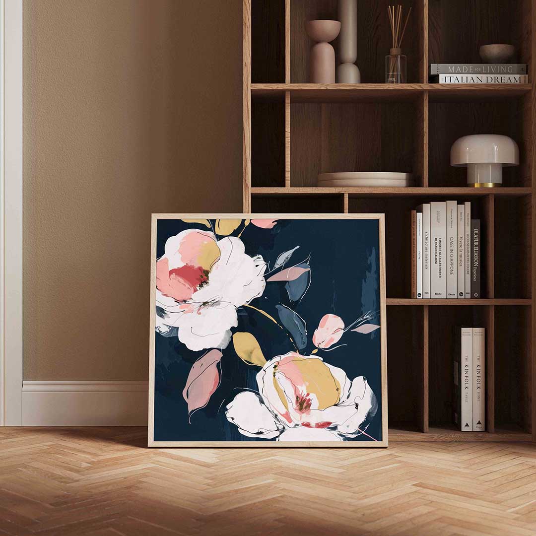 Bloemen op donkere achtergrond Poster