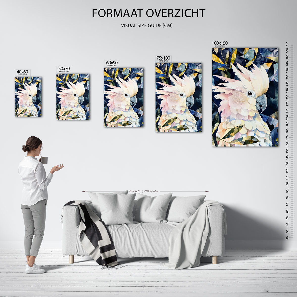 Vogels en geometrie Kunstwerk