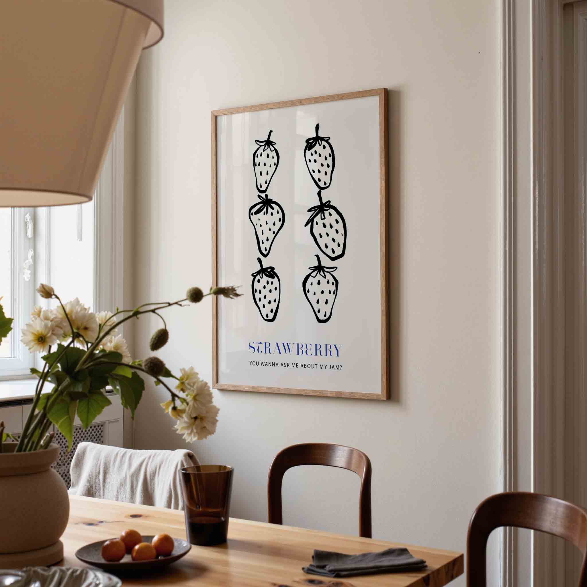 Aardbeien illustratie Poster