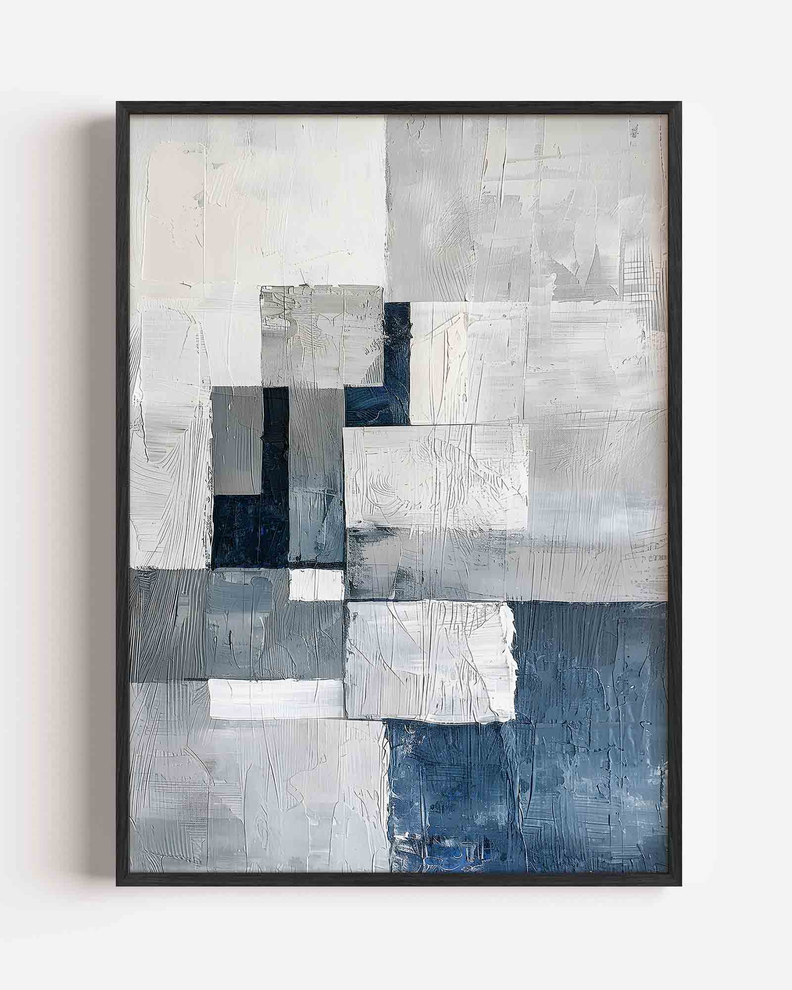 Abstracte blauwe en grijze vlakken Poster