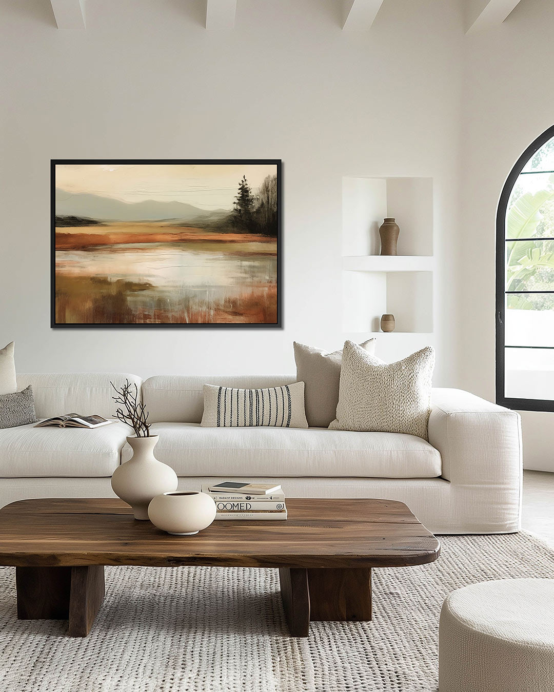 Landschap met vage lijnen Kunstwerk