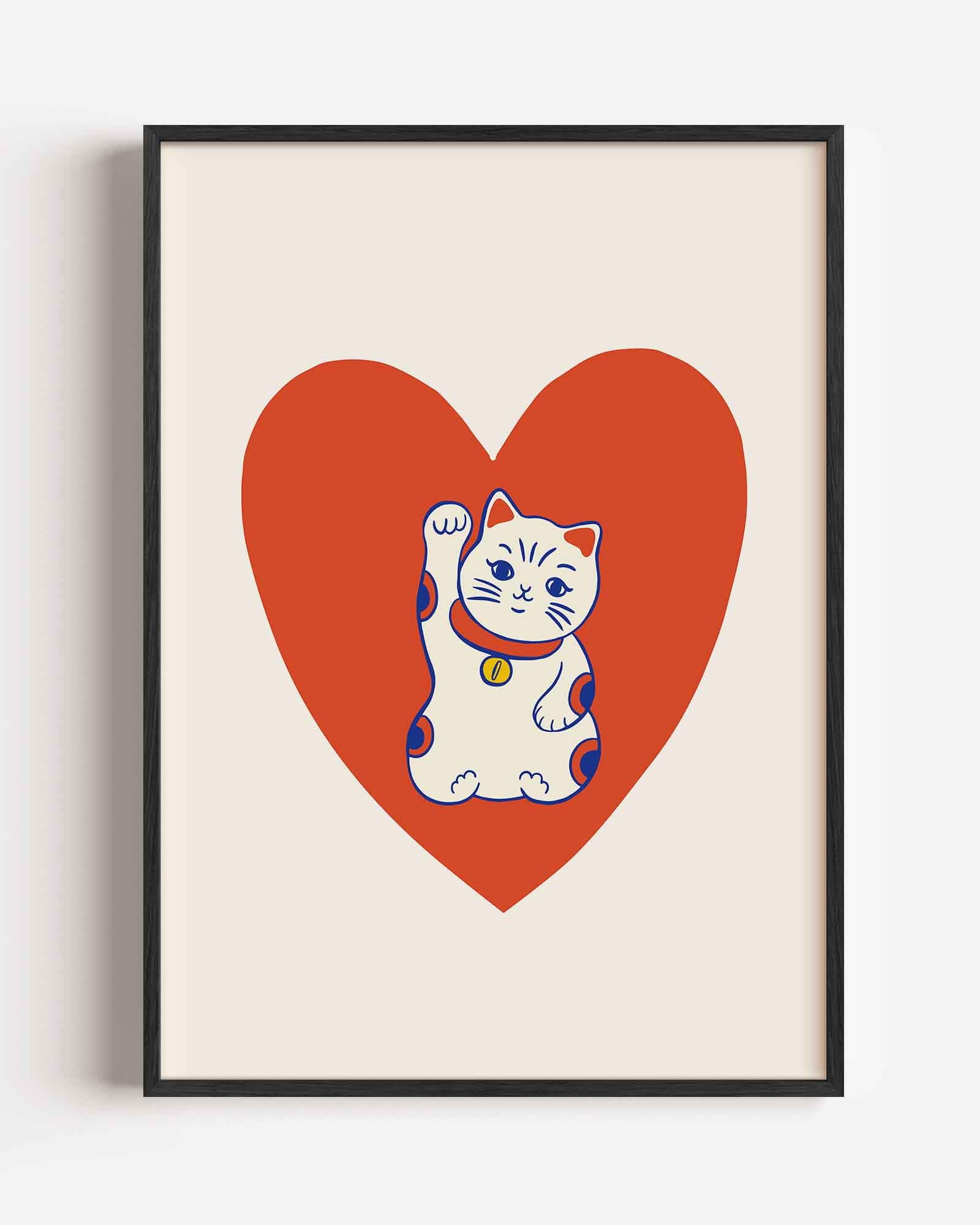 Kat met hart Poster
