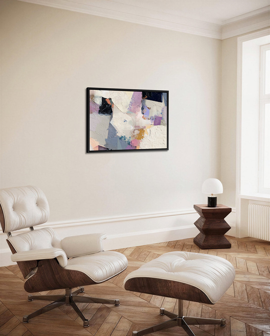 Gelaagde kleurencompositie Kunstwerk