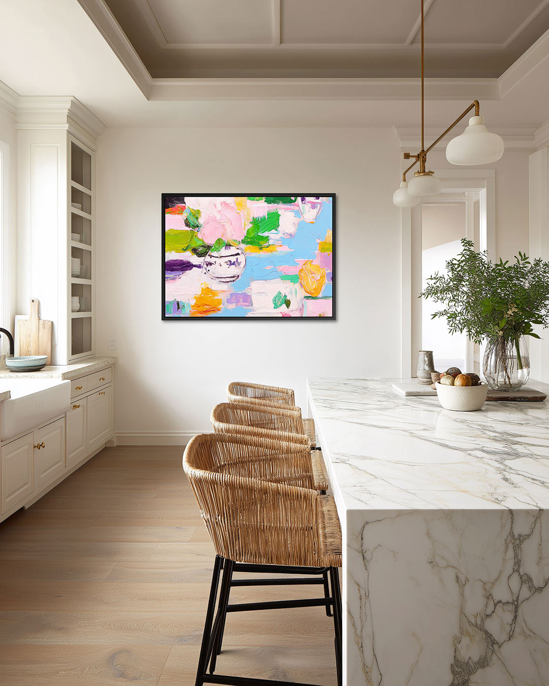 Kleurrijke bloemenvorm Kunstwerk
