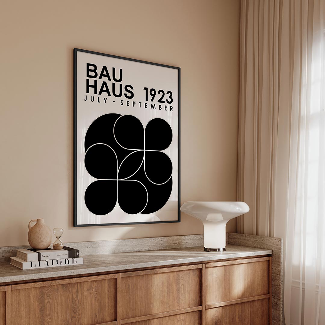 Zwart wit vormenspel Poster