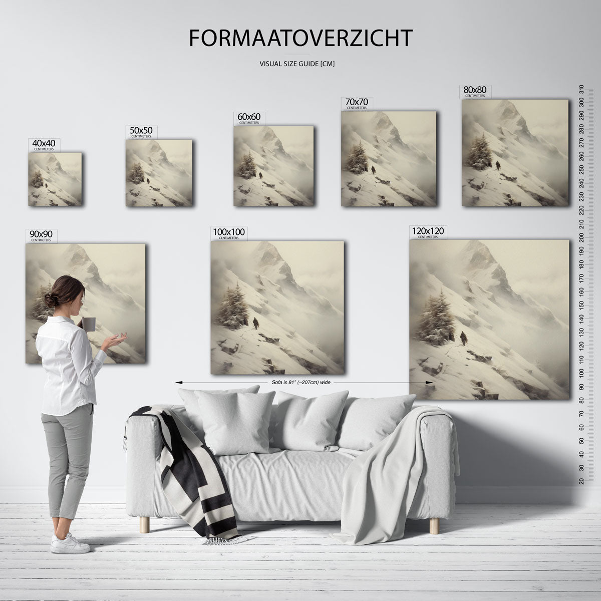 Berglandschap met sneeuw Poster