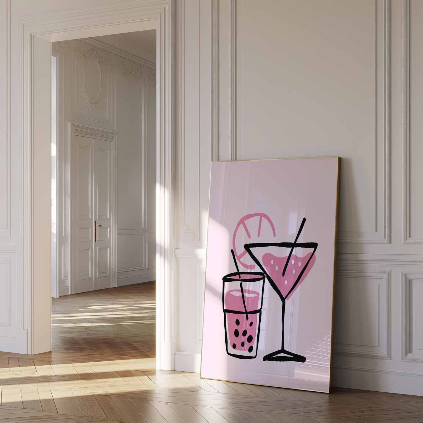 Tropische Cocktail Illustratie Poster-WallArtistic