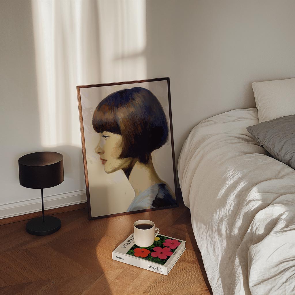 Vrouwelijke Elegantie in Profiel Poster-WallArtistic